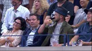 Jimmy Fallon Justin Timberlake steal show at US Open [upl. by Thayne]