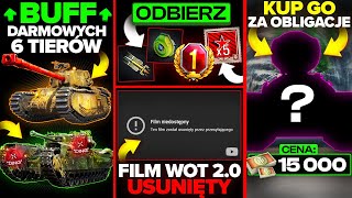 DARMOWE 6 TIERY FILM z WOT 20 USUNIĘTY ODBIERZ NAGRODY i OP CZOŁG za OBLIGACJE [upl. by Ayifa]