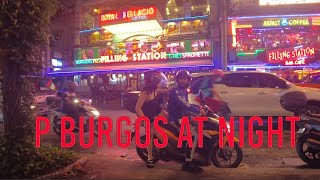 Makati night life P Burgos Street red light district Manila walking tour 4k [upl. by Malva]