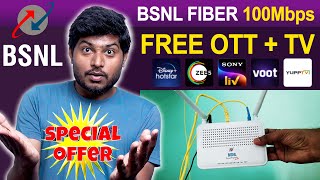 BSNL Fiber Broadband  100Mbps  Free OTT  TV Channels [upl. by Atikram202]