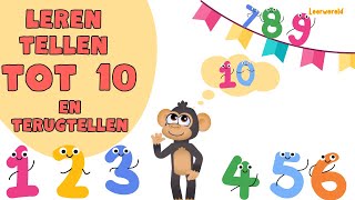 LEREN TELLEN en terugtellen in het Nederlands tot 10  leerzame filmpje tellen  peuters en kleuters [upl. by Atilrep182]