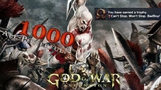 God of War Ascension Easy 1000 Hits Combo CH 19 Cant Stop Wont Stop BadBoy Trophy NO spoilers [upl. by Nylorac]