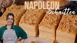 NapoleonSchnitten 🍯 Honigtorte Medovik  Marlenka [upl. by Soph615]