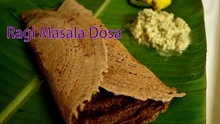 Ragi Masala Dosa  ragi dosa recipe  instant ragi masala dosa [upl. by Pena662]