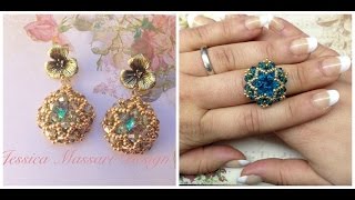 Tutorial Anello Orecchini Swarovski e Superduo quot Paradisequot [upl. by Nortyad]