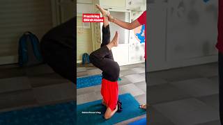 Shirshasan for beginners yogashirshasanatrending viralvideoexercise shortvideorekhaplanetvlog [upl. by Placidia]