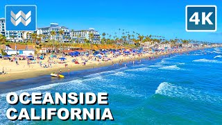 4K Oceanside Beach in San Diego County California USA  4th of July Walking Tour amp Travel Guide 🎧 [upl. by Leitman]