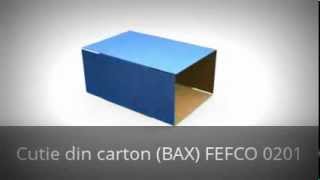 Cutie din carton ondulat tip BAX  FEFCO 0201 [upl. by Bathsheba]