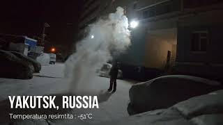 Boiling water at 51°C 60°F in the coldest city in the world Yakutsk Siberia [upl. by Andrews580]