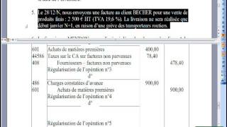 233 Régularisation des charges et des produits Application 1 [upl. by Nali]