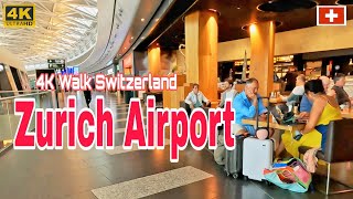 Zurich🇨🇭Airport Walk TourSwitzerland4K Walk Zurich International Airport4K Walking tour Schweiz [upl. by Ttevi372]