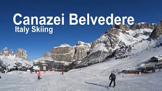 Skiing Italy Canazei Belvedere [upl. by Alemac]