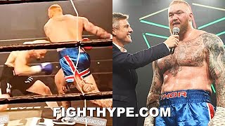 HIGHLIGHTS  HAFTHOR BJORNSSON FIRST FIGHT VS STEVEN WARD 130POUND quotTITAN WEIGHTquot ADVANTAGE [upl. by Ruphina]