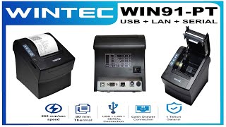 WINTEC WIN91PT  PORT USB  LAN  SERIAL Review install driver test print [upl. by Suolhcin]