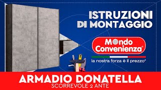 Istruzioni di montaggio Armadio 2A Donatella  MONDO CONVENIENZA [upl. by Leoy492]