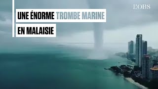 Malaisie  les images de la trombe marine qui sest approchée de Penang [upl. by Larianna]