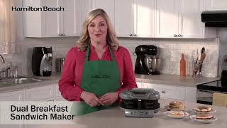 Breakfast Sandwich Maker  Hamilton Beach®  Dual Breakfast Sandwich Maker 25490 [upl. by Maryl]