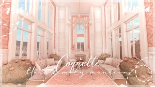 aesthetic blush coquette mansion ‎♡₊˚ 🦢 interior  bloxburg house build [upl. by Caddaric]