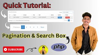 Create Pagination amp Search box in Php using Datatable  Web development Project [upl. by Lipcombe]