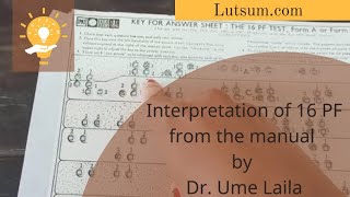 Interpretation of 16 PF  Sixteen Personality Factors  Psychological Testing [upl. by Gnues]