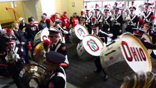 Ohio State Marching Band Percussion Show Marching Into Skull Bass Drums 10 17 2015 OSU vs PSU [upl. by Ahser]