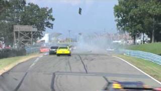 Sam Hornish jr and Jeff Gordon MAJOR Crash NASCAR Watkins Glen 2009 [upl. by Cacka864]