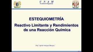 Estequiometría Teoría 3 Reactivo limitante y rendimientos de una reacción química [upl. by Irik]