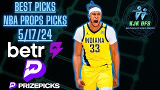 PRIZEPICKS NBA amp BETR PICKS NBA TWO 6PICK PLAYS PLAYER PROPS PICKS  FRIDAY 51724 [upl. by Leavelle]