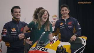 Márquez and Pedrosa the two Repsol Honda Team riders ‘photobomb’ fans in social media event [upl. by Haimaj]