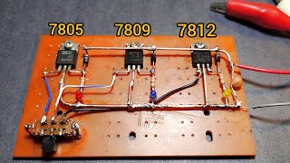 Voltage regulator circuit  7805  7809  7812 Ayarlı voltaj regülatörü yapımı [upl. by Merceer]