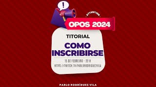 🔴 EN DIRECTO Inscrición nas oposicións de 2024 [upl. by Able]