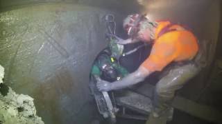 Changing cutting tools on the SR 99 tunneling machine [upl. by Aerona]