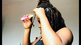 Retightening mid length microlocs How to interlock locs interlocking method [upl. by Setiram]