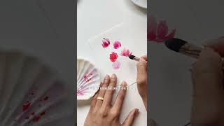 Easy Watercolor Tulips Tutorial 🌷🌷🌷 learnwatercolor loosewatercolor [upl. by Claudelle]