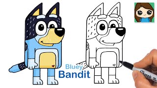 How to Draw Bandit Heeler  Bluey [upl. by Epifano]