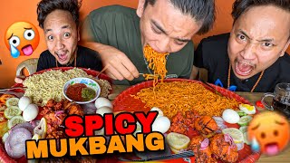 ASMR MUKBANG  3X SPICY RAMEN NOODLES  Chicken Loli Pop  10 EGGS 🥵 rocklama [upl. by Coray]