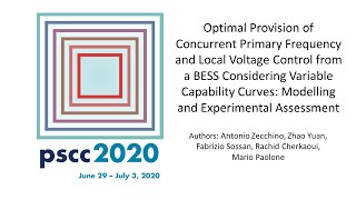 Optimal Provision of Concurrent Primary Frequency and Local Voltage Control from a BESS Considering [upl. by Haven]