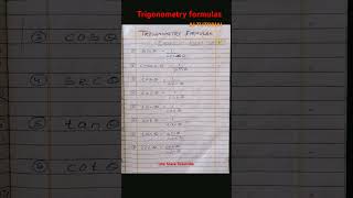 Trigonometry formulas Function Relationship  learning maths study shorts knowledge [upl. by Gean]