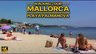 Mallorca Palmanova beach walking tour Summer 4K60FPS [upl. by Unhsiv71]