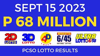 Lotto Result September 15 2023 9pm PCSO [upl. by Jr]