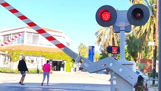 Salou Sangulí Resort Railway Crossing Catalonia [upl. by Nerissa252]