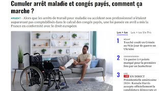 Cumuler arrêt maladie et congés payés comment ça marche [upl. by Yehudit]