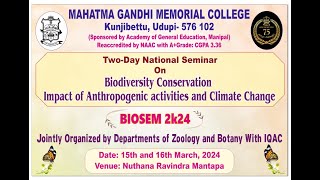 BIOSEM 2K24  BIODIVERSITY CONSERVATION IMPACT OF ANTHROPOGENIC ACTIVITIES AND CLIMATE CHANGE  MGM [upl. by Miguelita]