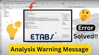 How to Remove Ill Condition warning in Etabs  Complete Solution Video [upl. by Eilyab]