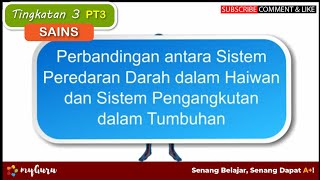 Tingkatan 3  Sains PT3  Perbandingan antara Sistem Peredaran Darah HaiwanampSistem Pengangkutan [upl. by Namzaj]