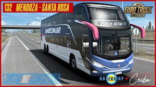 132 ETS 2 145  ARGENMAPMAPA CEIBO Mendoza  Santa Rosa Marcopolo G8 Andesmar 100 Simulado Real [upl. by Inez]