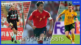 Great EURO Assists  Van der Sar Raúl Bale [upl. by Eirolav]