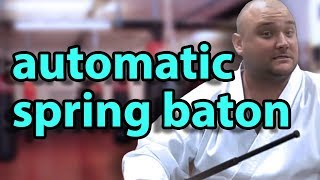 Automatic Spring Baton Product Review  KarateMartcom [upl. by Lemhaj71]