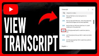 How to View Transcript on YouTube How to Get the Transcript of a YouTube Video [upl. by Caves]