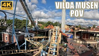 Vilda Musen POV Front Row 4K 60FPS Grona Lund Gerstlauer Wild Mouse  NonCopyright [upl. by Arda]